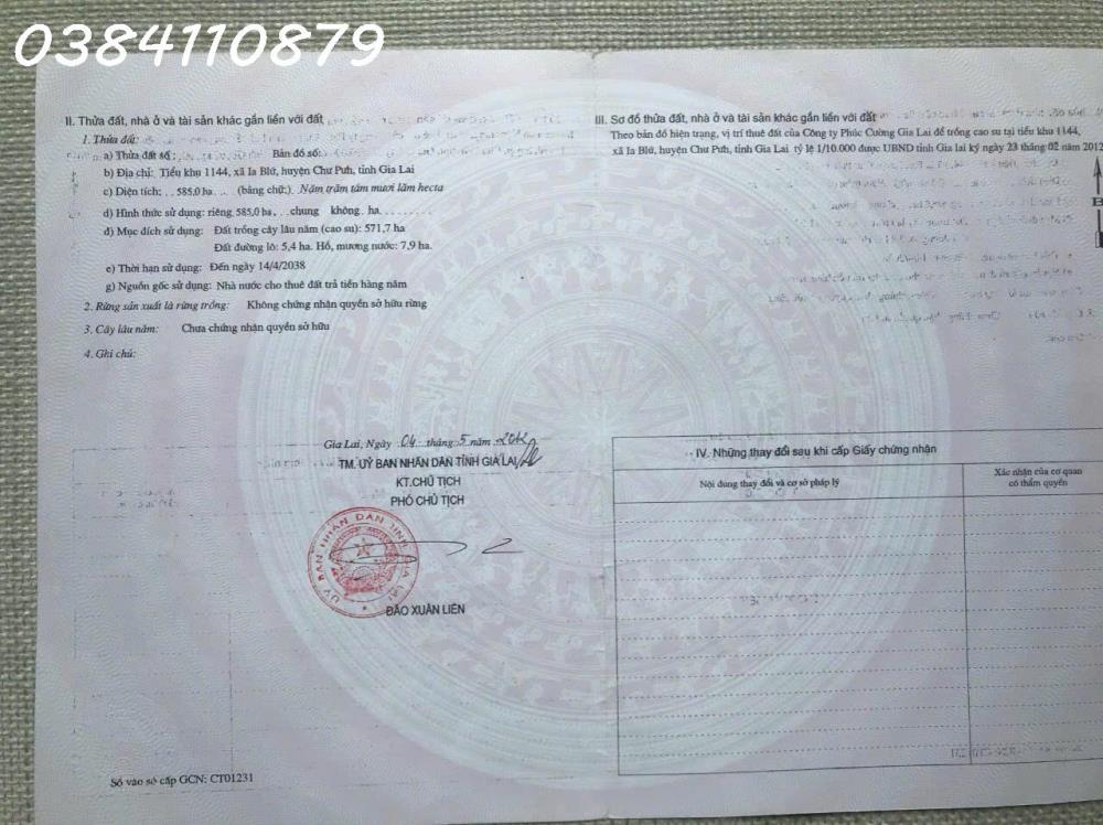 LÔ CAO SU KÈM TRANG TRẠI NHÀ XƯỞNG 741HA GIA LAI BÁN 190 TỶ2565042
