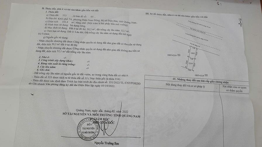 ĐẤT ĐẸP - CẦN BÁN LÔ ĐẤT MẶT TIỀN TẠI Đường Trần Thủ Độ, P.Điện Nam Đông, TX xã Điện Bàn, Quảng Nam2511274