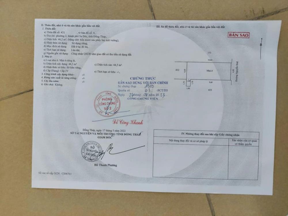 NHÀ ĐẸP - GIÁ TỐT - Chính Chủ Cần Bán Gấp Nhà 2 Mặt Tiền Tại Phường 2, TP Sa Đéc, Đồng Tháp2483074