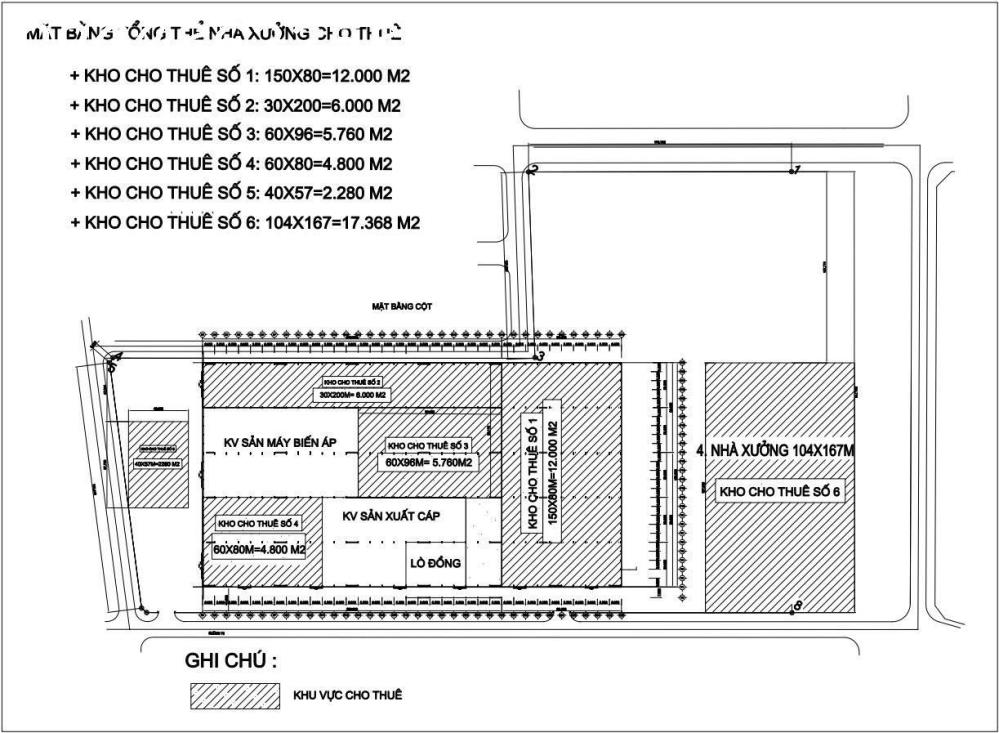KHO XƯỞNG CHO THUÊ TẠI VỊ TRÍ ĐẮC ĐỊA – TỪ SƠN, BẮC NINH 
北宁工业4800, 5760, 6000, 12000平方米厂房出租2441275