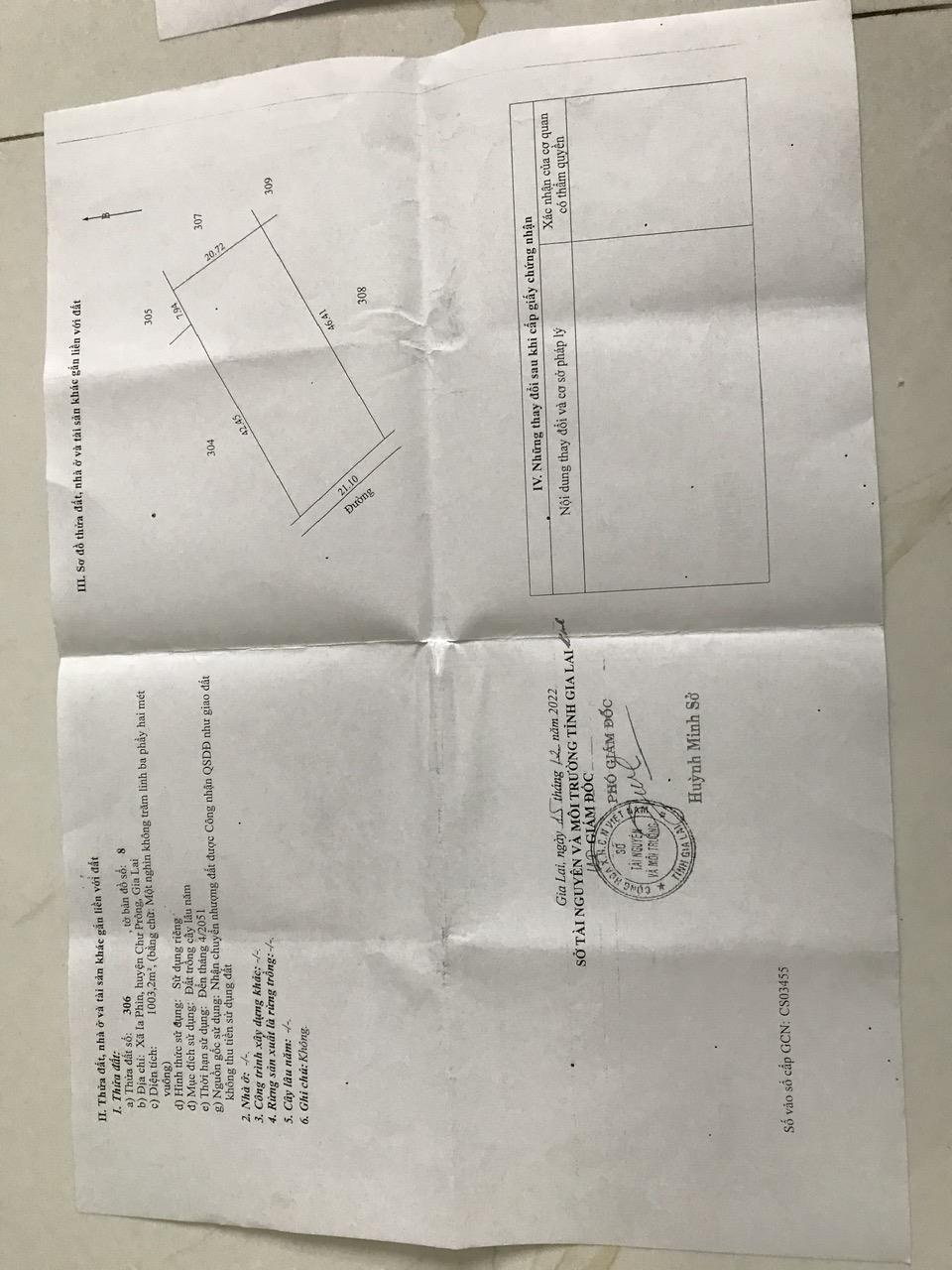 CHÍNH CHỦ CẦN BÁN GẤP MẢNH ĐẤT Ở IA PHÌN, CHƯ PRONG, GIA LAI
DT: 1003,2 M2 và 1009,1 M2, GIÁ 1 TỶ 8 THƯƠNG LƯỢNG2344299