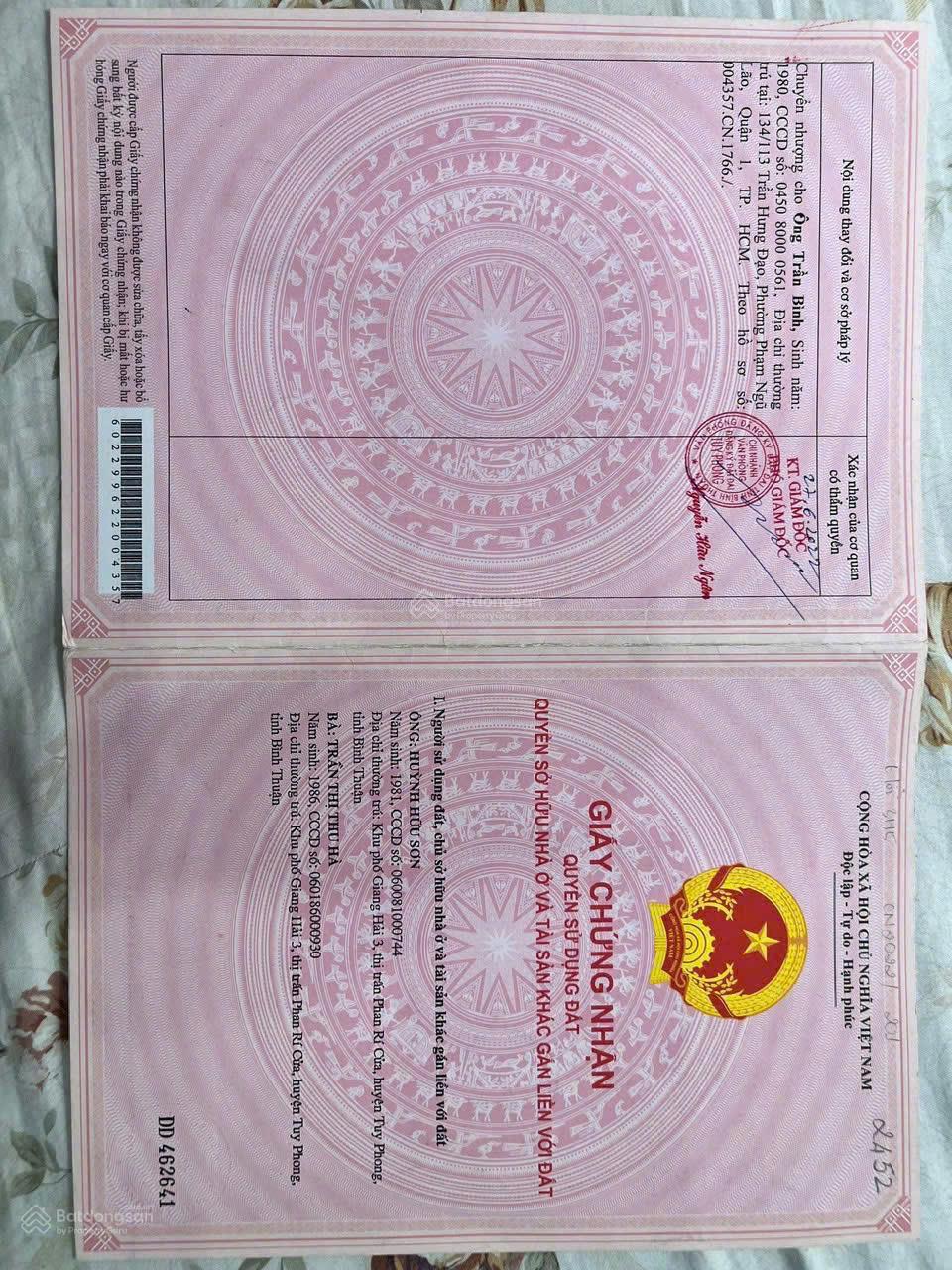 Bán đất làm khu nghỉ dưỡng giáp quy hoạch khu du lịch Cổ Thạch-Bình Thạnh, Tuy Phong, Bình Thuận2621318