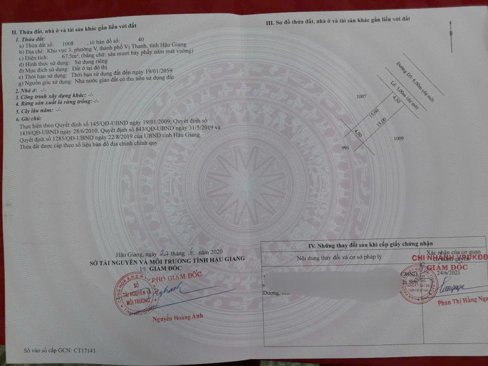 CHÍNH CHỦ Cần Bán 2 Lô Liền Kề Khu Đô Thị Cát Tường, Phường 5, TP Vị Thanh, Hậu Giang2609826