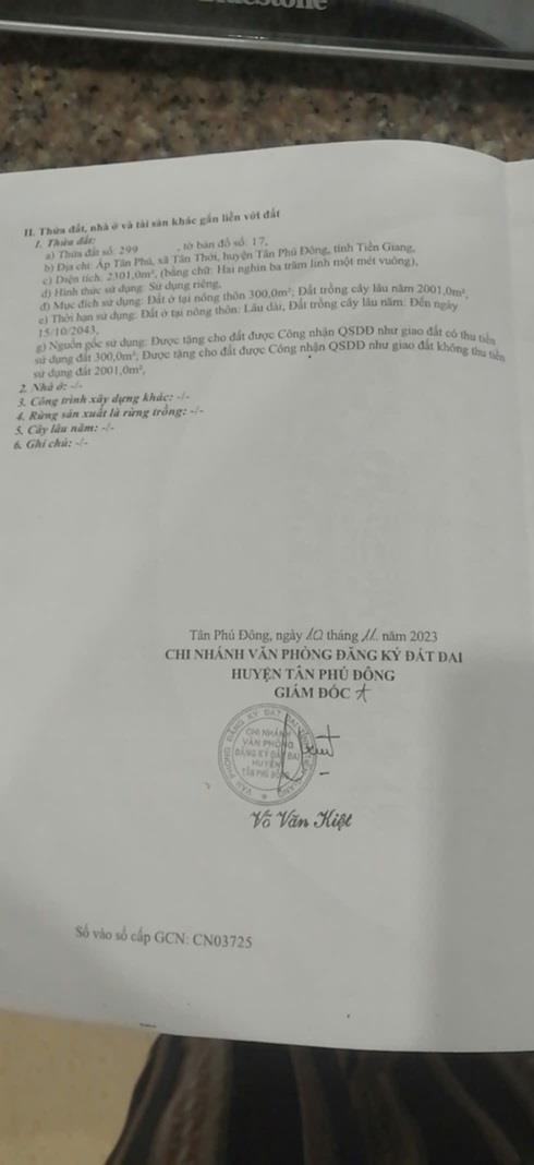 ĐẤT ĐẸP – GIÁ TỐT - CẦN BÁN LÔ ĐẤT ĐẸP tại huyện Tân Phú Đông, tỉnhTiền Giang2544531