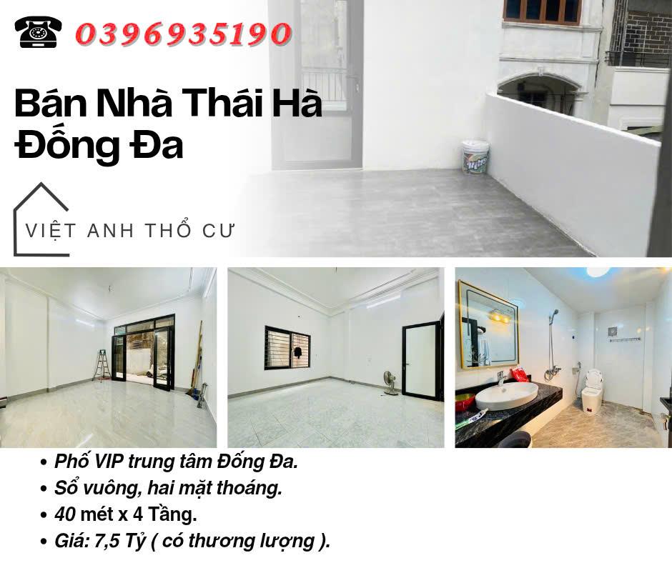 Bán nhà Phố Thái Hà, Sổ Vuông Vắn, Hai Mặt Thoáng, 40mx4T, Giá: 7.5 Tỷ, Lh: 0396935190.2611215