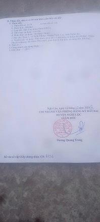 CHÍNH CHỦ  cần bán đất xã  Nghi Phong thành phố Vinh tỉnh Nghệ An gần trường đại học vinh  co sơ 22472502