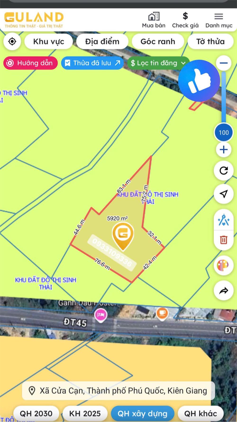 CHÍNH CHỦ CẦN BÁN NHANH LÔ Đất TẠI Ấp 3, Xã Cửa Cạn, TP Phú Quốc, Kiên Giang2587491
