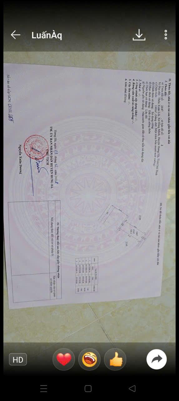 Chính chủ cần bán Nhanh Lô Thửa Tại Xã Hồng Minh – Huyện Hưng Hà – Tỉnh Thái Bình.2541493