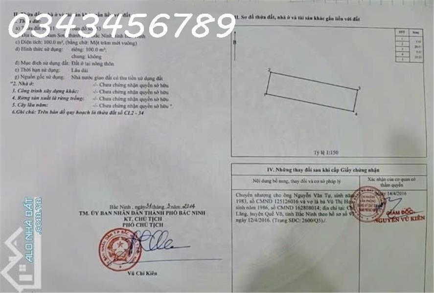 SIÊU HIẾM ! CC Em bán lô đất mặt tiền đường Sơn Đông (TL 278) ngã tư Đa Cấu, Nam Sơn, BN2594247