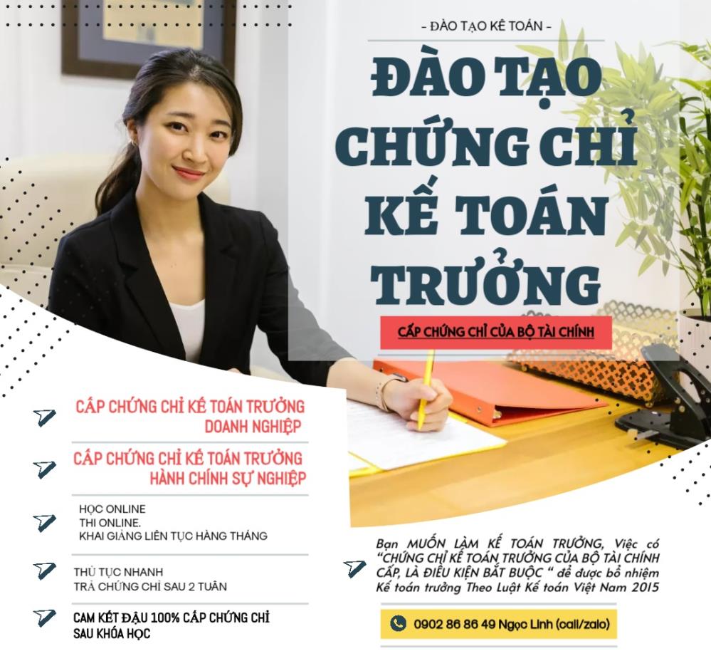 Học chứng chỉ KẾ TOÁN TRƯỞNG của Bộ tài chính để bổ nhiệm2385724