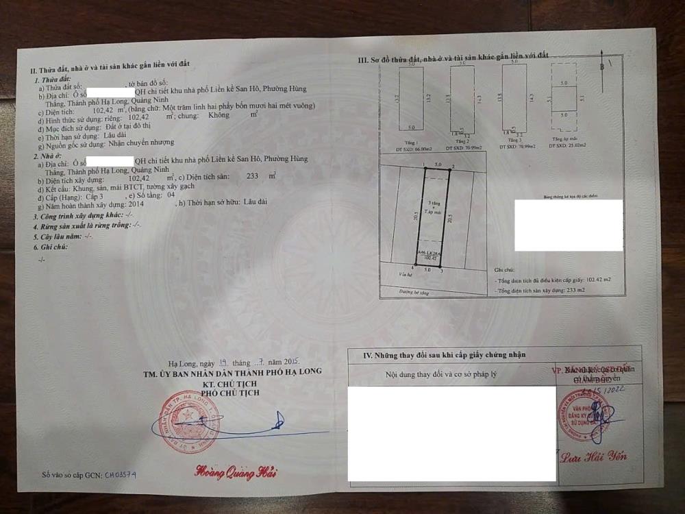 Bán rẻ Căn LK San Hô. Hướng Nam, view biển. Đầy đủ nội thất, Chỉ việc về ở. Khu đô thị mới Bim - Hùng Thắng - Hạ Long2495446