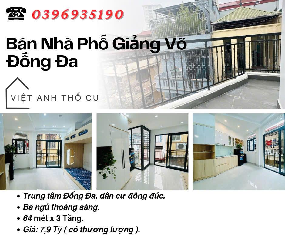 Bán nhà Giảng Võ Đống Đa_Ngủ Thoáng Sáng_Dân Cư Yên Tĩnh_64mx3T_Giá: 7.9 Tỷ_Lh: 0396935190.2503763