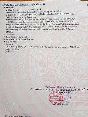 Chính chủ bán 1741m2 Đất vườn Củ Chi , HCM2482398