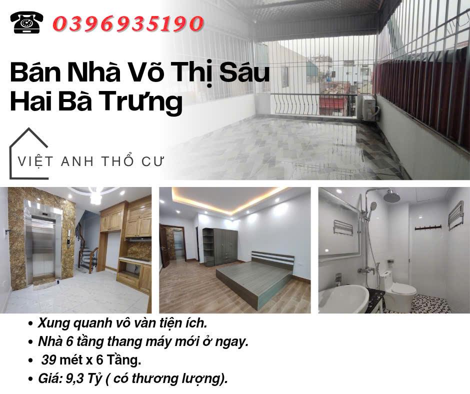 Bán nhà phố Võ Thị Sáu, Nhà Đẹp Mới, 6 Tầng Thang Máy, 39mx6T, Giá: 9.3 Tỷ, Lh: 0396935190.2434034