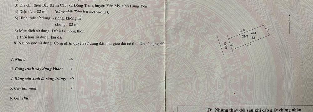 Cần Bán Trục Chính Kênh Cầu, Đồng Than, Yên Mỹ, 82m có nhà ở Giá nhỉnh 3ty2546895