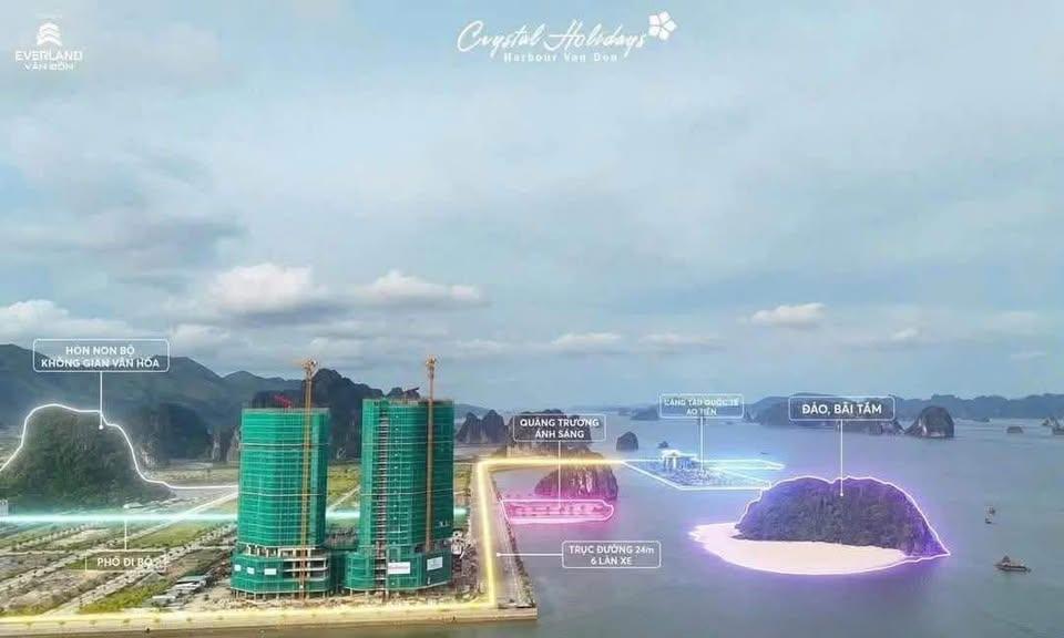 Crystal Holidays Vân Đồn Căn hộ 2 mặt vịnh Bái Tử Long full nội thất chuẩn 5*. Full giá 1,7 tỷ.2501820