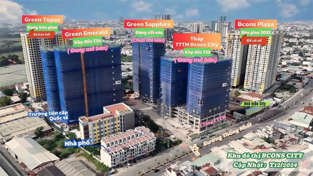 Bán căn 1PN Tháp Emerald - Bcons City. Có HĐ thuê lại 9tr/tháng. Gía chỉ 11ty6652555415