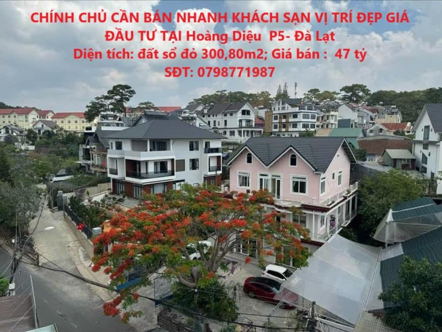 CHÍNH CHỦ CẦN BÁN NHANH KHÁCH SẠN VỊ TRÍ ĐẸP GIÁ ĐẦU TƯ TẠI Hoàng Diệu  P5- Đà Lạt2477714