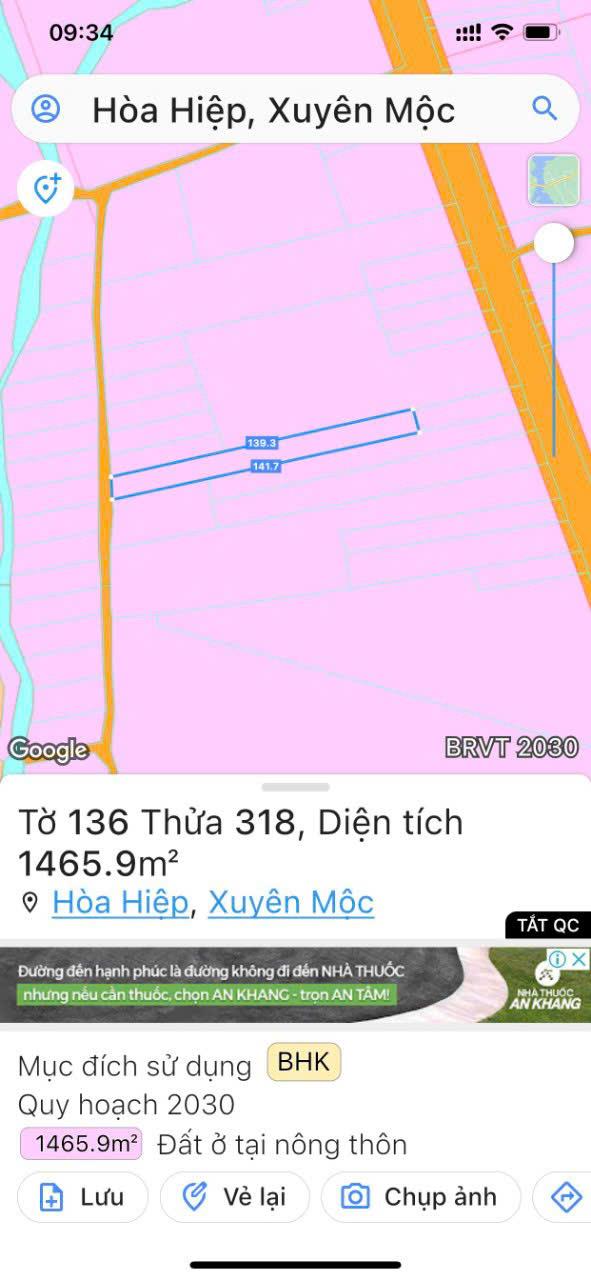 Chủ bán 1465mv chưa thổ cư cách 329 hoà hiệp 250m2607025