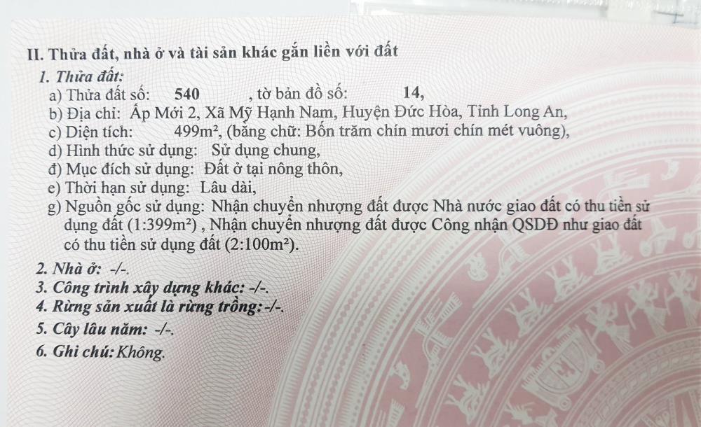 Chính Chủ Cần Bán Lô Đất Vị Trí Đẹp Tại Long An1580089