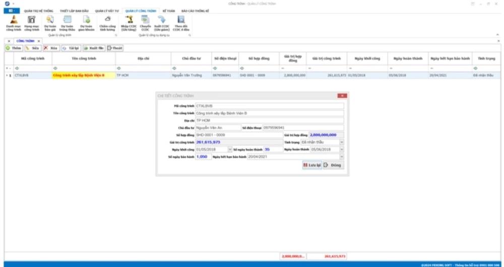 Phần mềm quản lý dự án xây dựng MekongSoft 1304C1447387