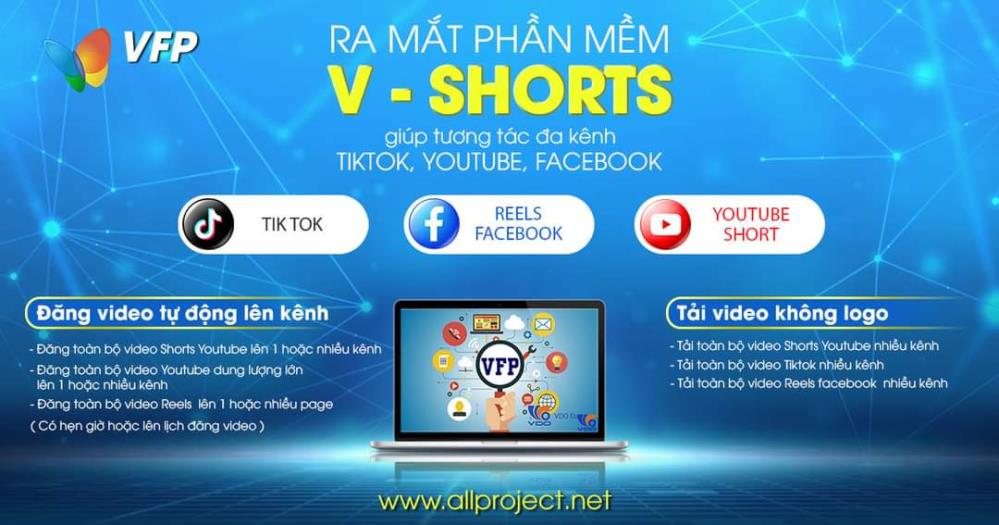 V-Shorts là một phần mềm tương tác đa kênh mạng xã hội như TikTok, YouTube, Facebook, rất toàn diện1444655