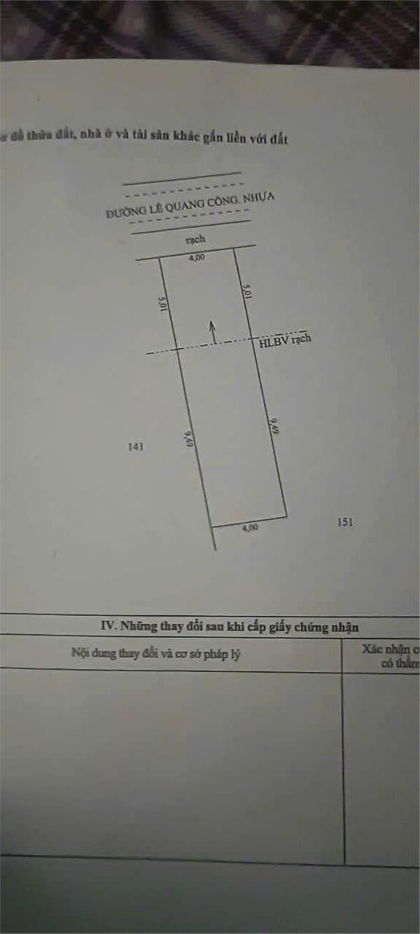 Chính Chủ Bán Lô Đất Mặt Tiền đường Lê Quang Công, khu phố 3, phường 5, TX Cai Lậy, Tiền Giang2000307