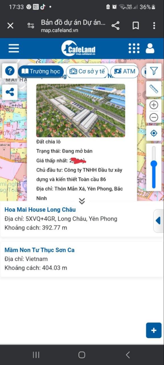 Bán lô đất nền dự án Long Châu Star, đối diện SAMSUNG, Yên Phong, Bắc Ninh1378445