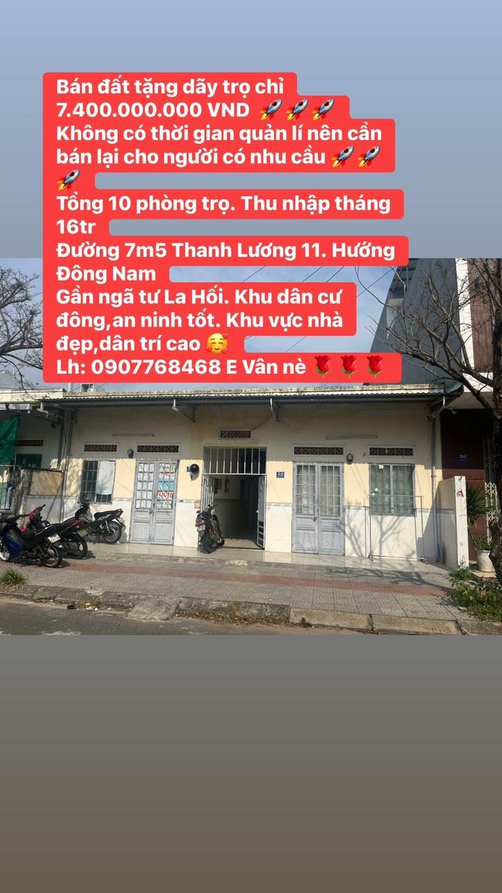 BÁN MẶT TIỀN TẶNG 10 PHÒNG TRỌ ĐƯỜNG THANH LƯƠNG 11 , PHƯỜNG HÒA XUÂN , CẨM LỆ , ĐÀ NẴNG1516166