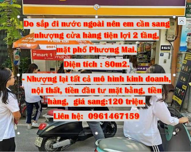 Do sắp đi nước ngoài nên em cần sang nhượng cửa hàng tiện lợi 2 tầng, mặt phố Phương Mai.1543668