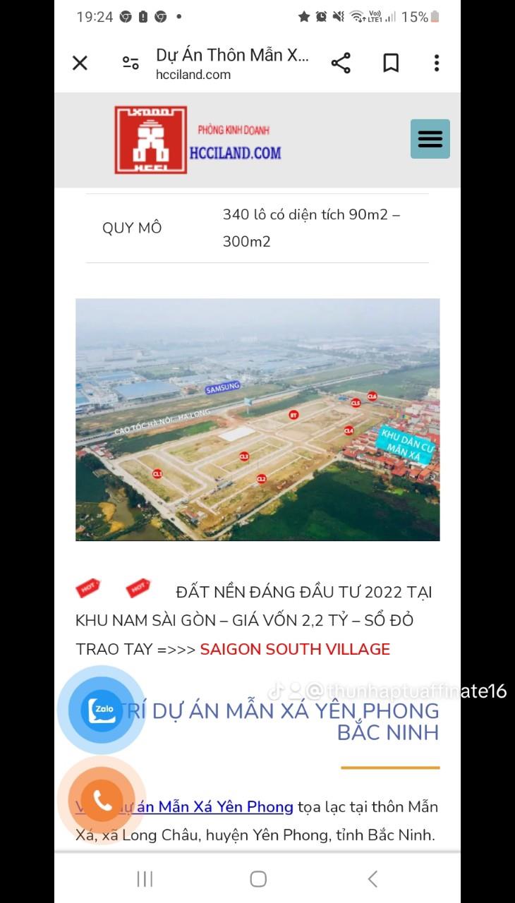 Bán lô đất nền dự án Long Châu Star, đối diện SAMSUNG, Yên Phong, Bắc Ninh1378443