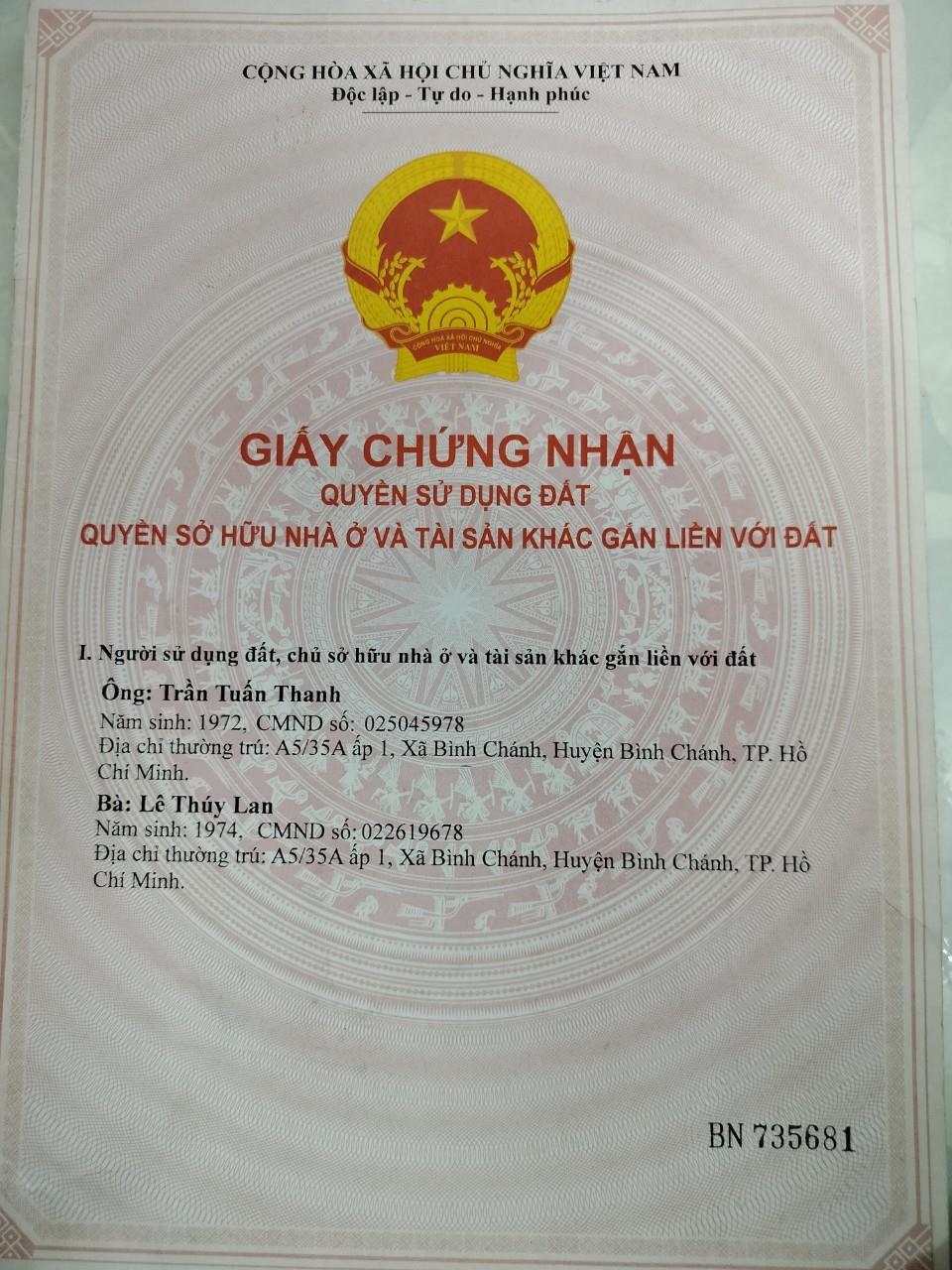 Chính chủ bán 2 căn nhà tại Xã Bình Chánh, Bình Chánh, Hồ Chí Minh.1424033