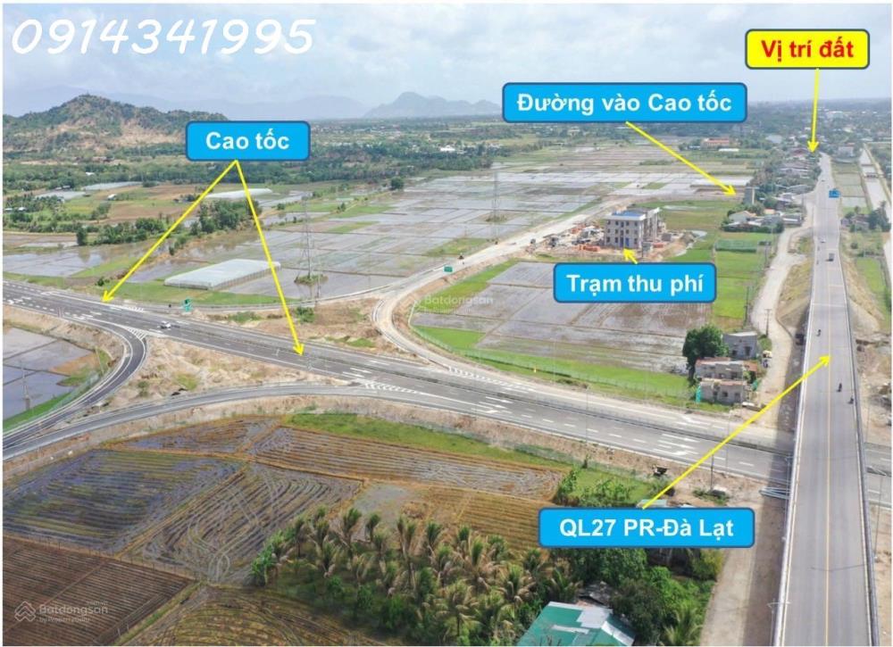 Nút giao cao tốc Cam Lâm Vĩnh Hảo. Mặt QL27A, 20x50m sân bay Thành Sơn 5km, QL1 6km1533779