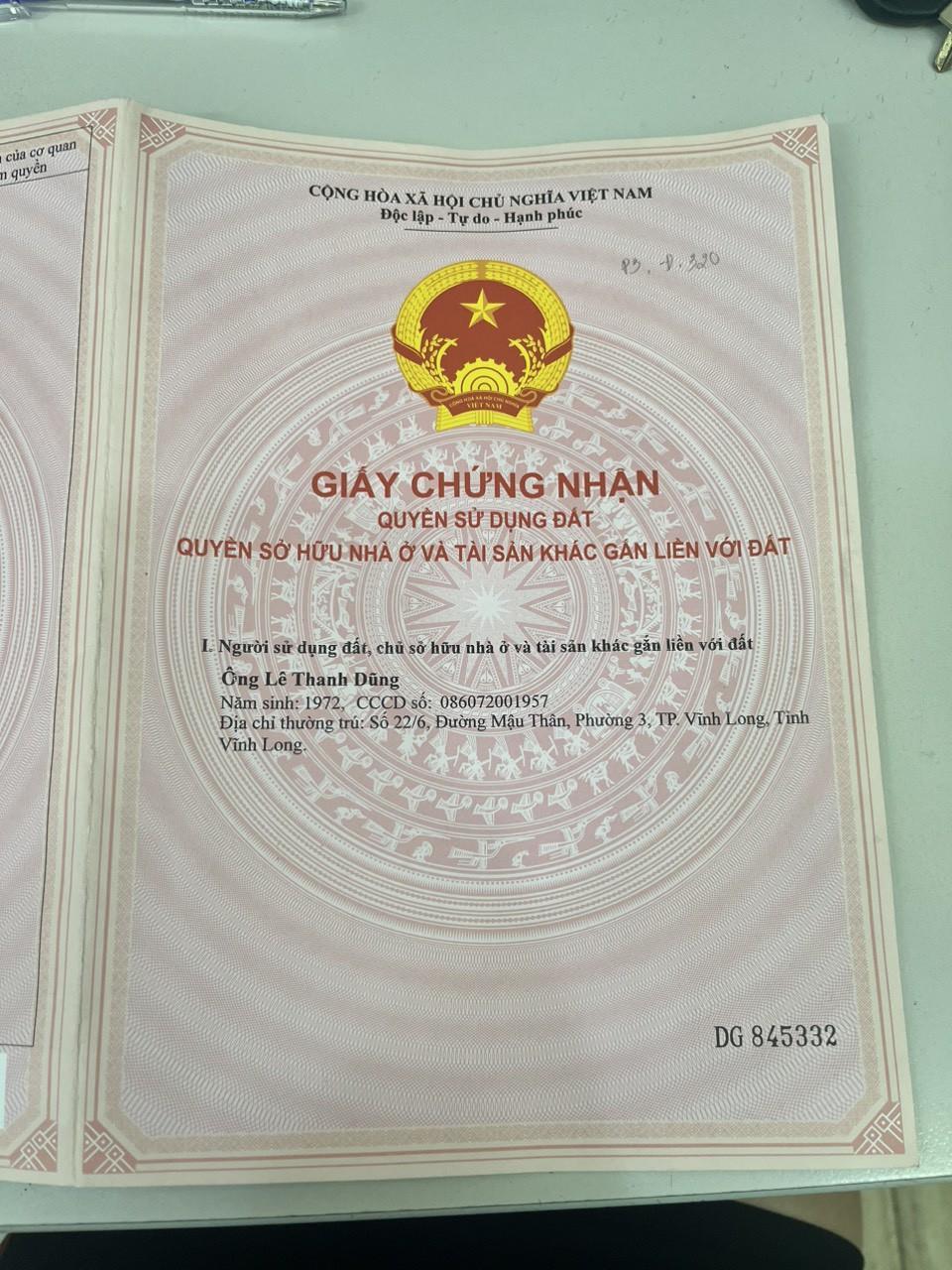 CHÍNH CHỦ CẦN BÁN NHANH LÔ ĐẤT VỊ TRÍ ĐẮC ĐỊA tại TP Vĩnh Long, tỉnh Vĩnh Long1987972