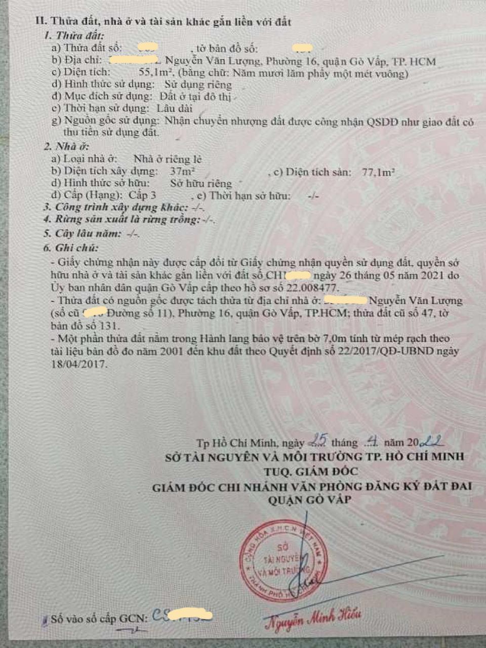 Bán nhà Nguyễn Văn Lượng Phường 16 Q. Gò Vấp, 2 tầng, giá giảm còn 5.x tỷ1471970