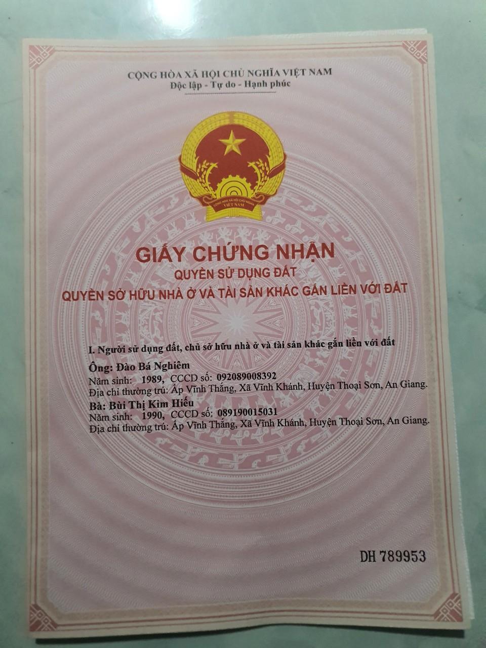 Chính chủ cần bán lô đất tại địa chỉ Thị trấn Cái Dầu, Huyện Châu Phú, An Giang1354733