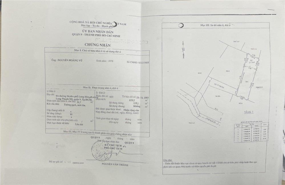 CHÍNH CHỦ Cần Bán Nhanh Căn Nhà Gần Vincity Quận 9 , TP Hồ Chí Minh.1855197