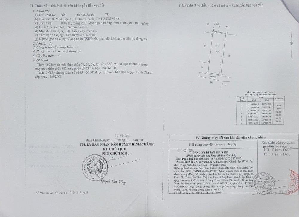 Đất Đẹp - Giá Tốt - Chính Chủ Cần Bán Lô Đất  Tại Xã Vĩnh Lộc A, Bình Chánh ,HCM1610098