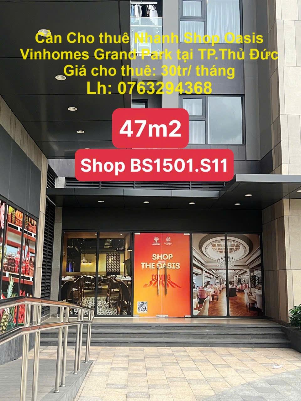 Cần Cho thuê Nhanh Shop Oasis Vinhomes Grand Park tại TP.Thủ Đức1995454