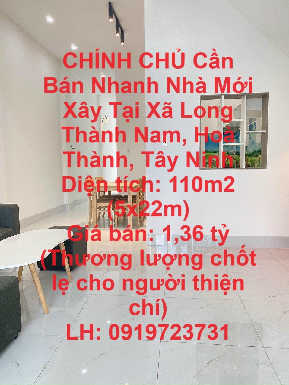 CHÍNH CHỦ Cần Bán Nhanh Nhà Mới Xây Tại Xã Long Thành Nam, Hoà Thành, Tây Ninh1532243