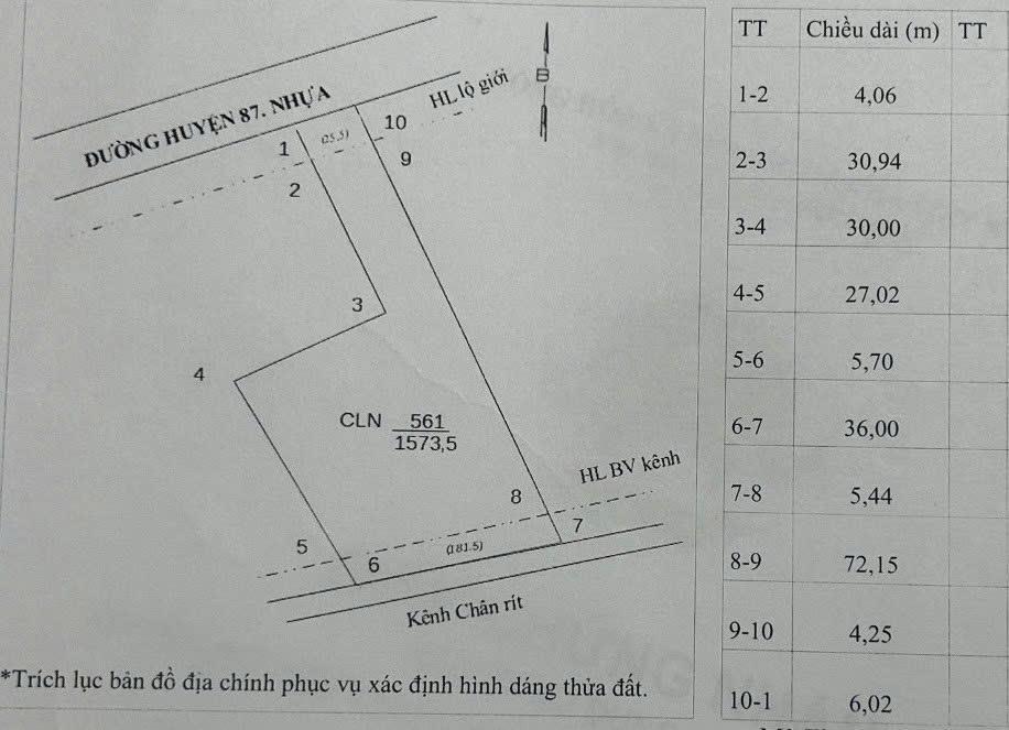 Chính Chủ Bán Đất mặt tiền huyện lộ 87 đường Lò Bún, Bình Phong, Tân Mỹ Chánh, Mỹ Tho1925208