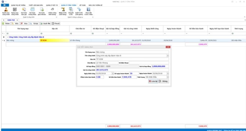 Phần mềm quản lý dự án xây dựng MekongSoft 1304D1447396