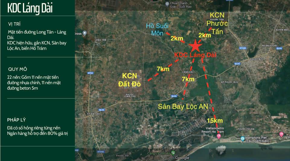 ĐẤT ĐẸP - ĐẦU TƯ SINH LỜI CAO - Cần Bán Nhanh 22 Lô Đất Đường Long Tân, Xã Láng Dài, Đất Đỏ, BRVT2014952