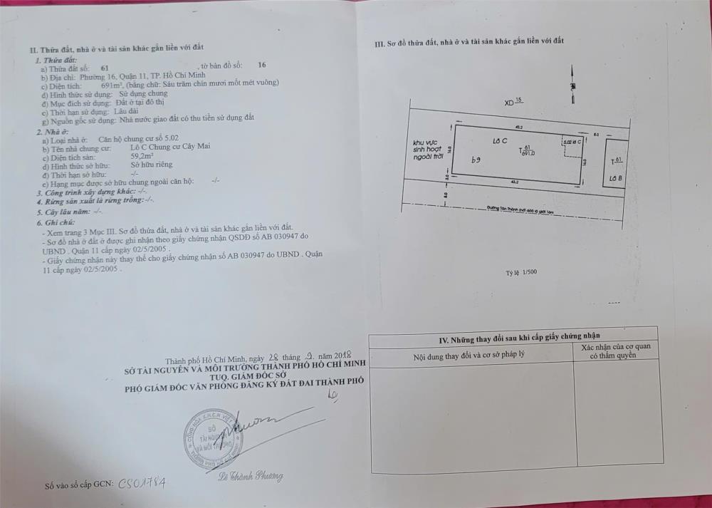 Căn Hộ Đẹp - Giá Tốt - Chính Chủ Cần Bán nhanh căn chung cư Cây Mai vị trí tại quận 11, TPHCM2016117