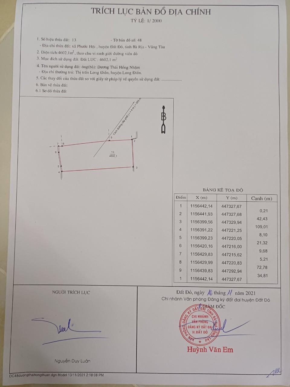 CHÍNH CHỦ Bán Đất Ruộng Gần Trung Tâm Đất Đỏ, Xã Phước Hội, Huyện Đất Đỏ, Bà Rịa - Vũng Tàu1918409