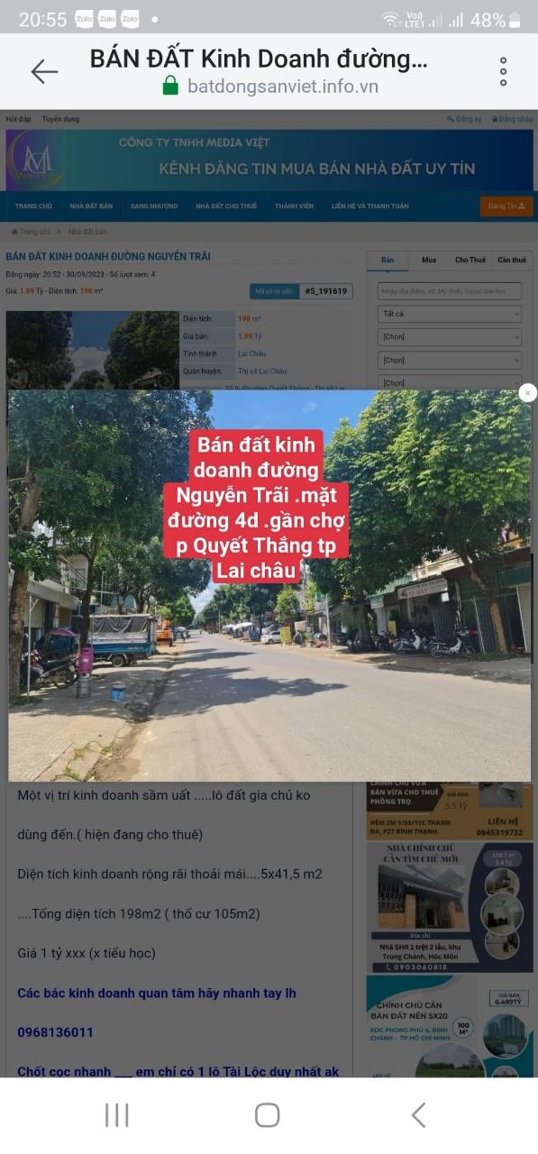 BÁN ĐẤT Kinh Doanh đường Nguyễn Trãi596388