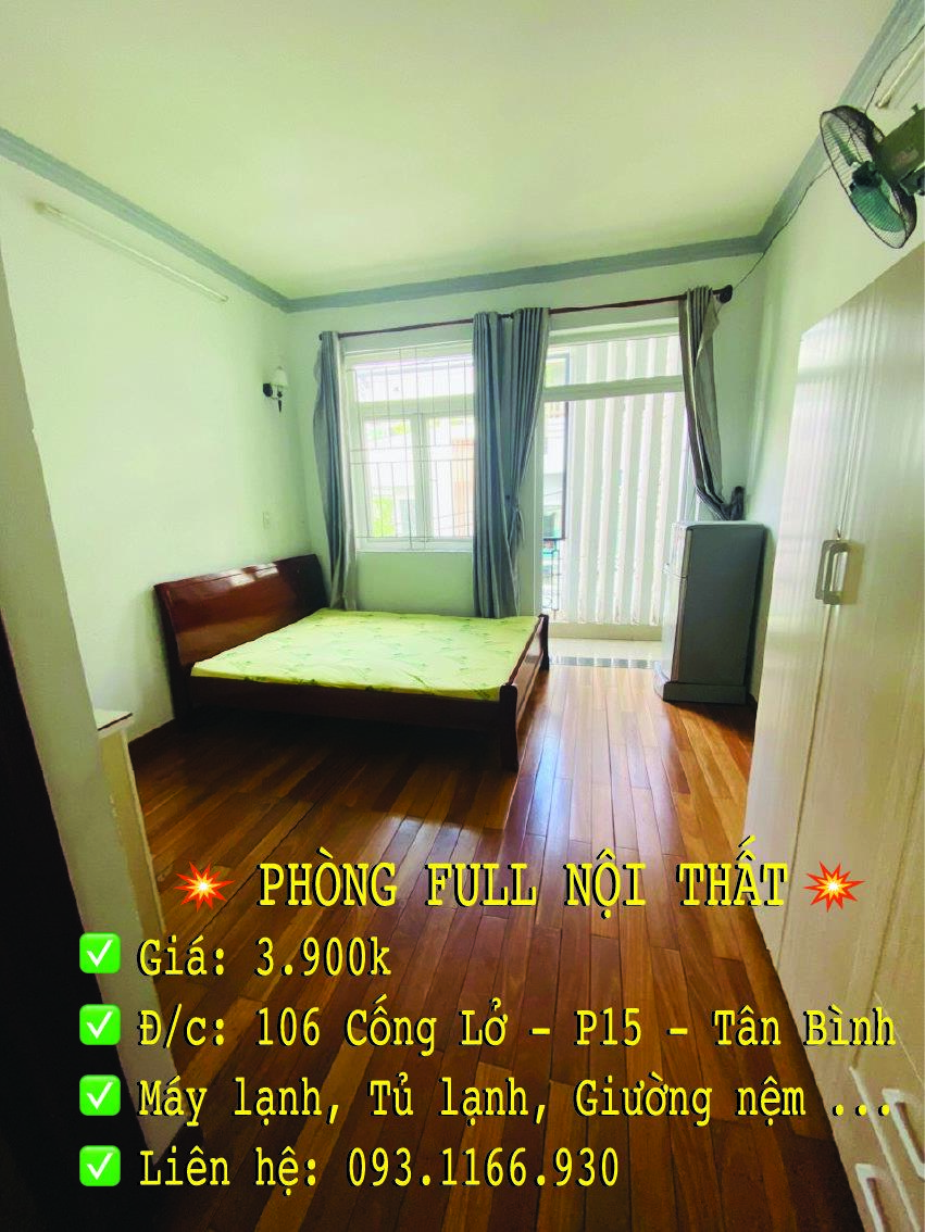 CHÍNH CHỦ CHO THUÊ CHDV FULL NỘI THẤT - TÂN BÌNH - GIẢM 500K THÁNG ĐẦU1726951