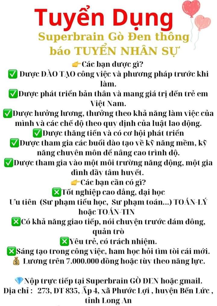 SUPERBRAIN GÒ ĐEN TUYỂN DỤNG1831943