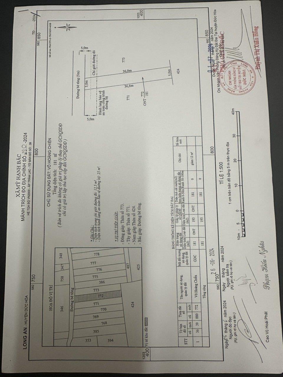 CHÍNH CHỦ Cần Bán Đất Có Sẵn Nhà Cấp 4 Tại Xã Mỹ Hạnh Bắc, Đức Hòa, Long An1917694