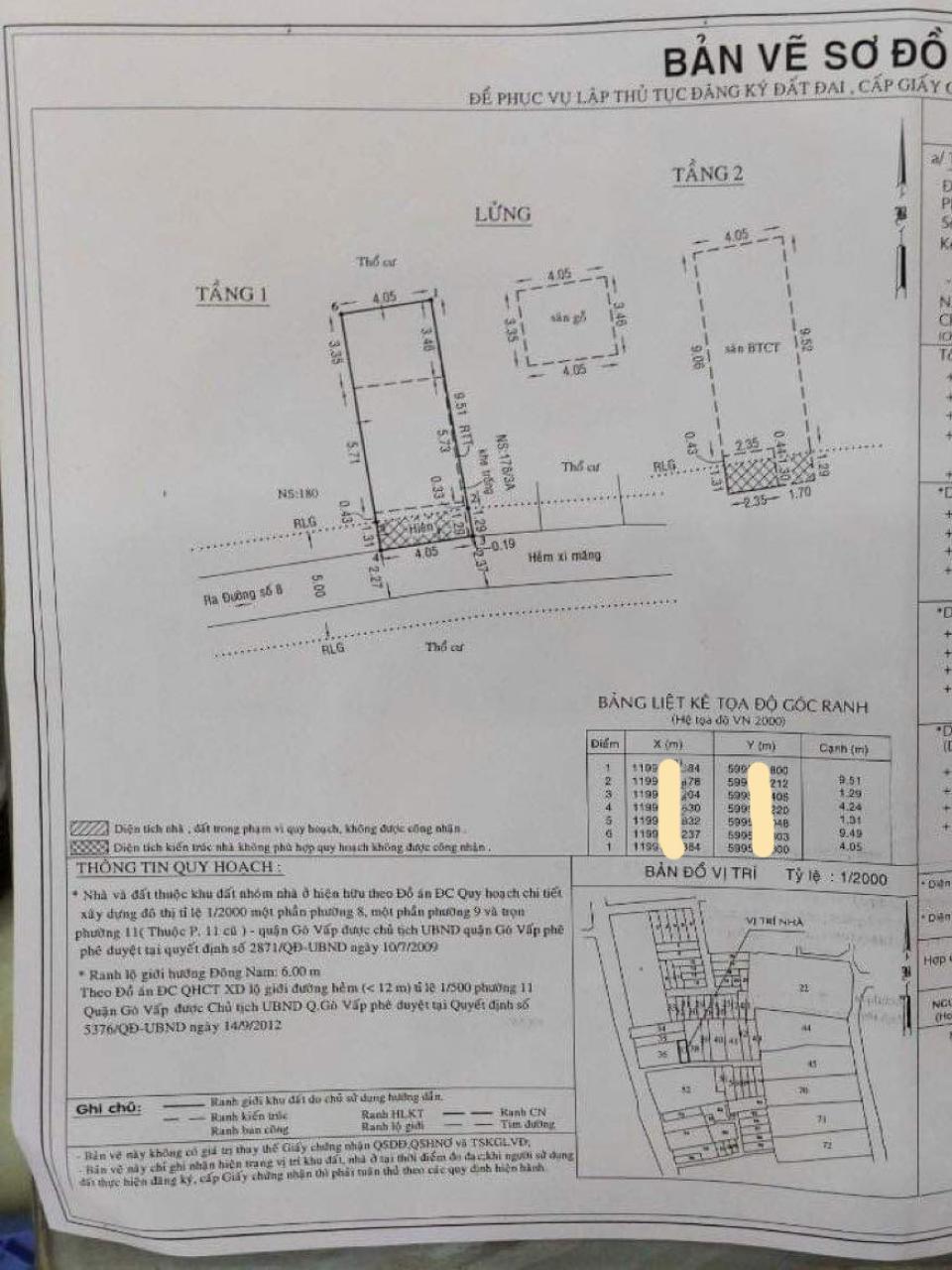 Bán nhà Đường số 8 Phường 11 Q. Gò Vấp, 3T, giá giảm còn 4.x tỷ1477476